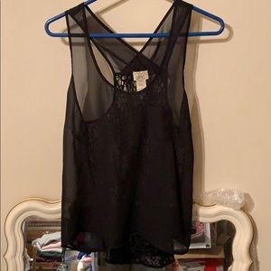 Sheer black tank top